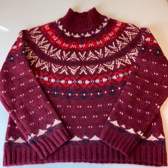 American Eagle Outfitters Sweaters - AE Fair Isle Nordic wool blend mock neck sweater - Medium